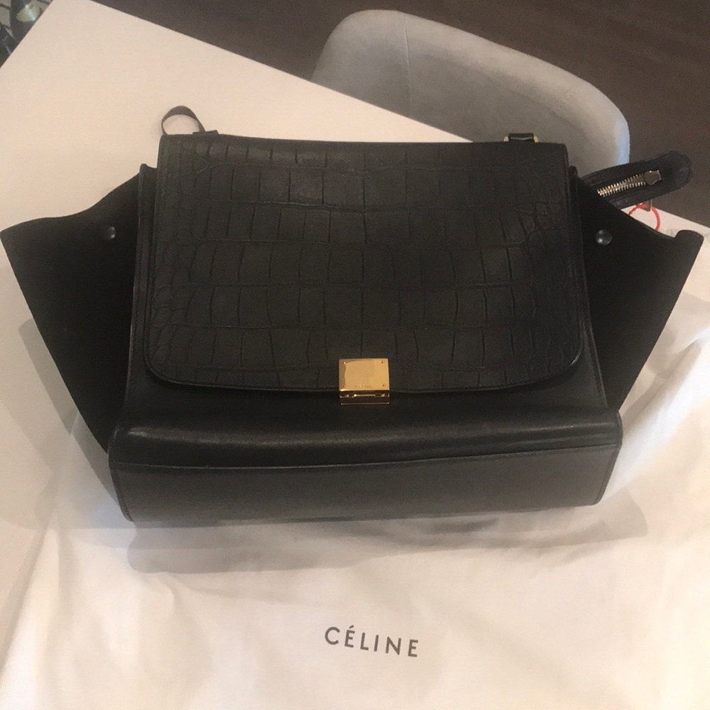 Celine Trapeze Cabas Phantom Large grain Calf Skin
